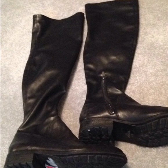 Sam Edelman Black over the knee flat leather boots - Picture 1 of 6